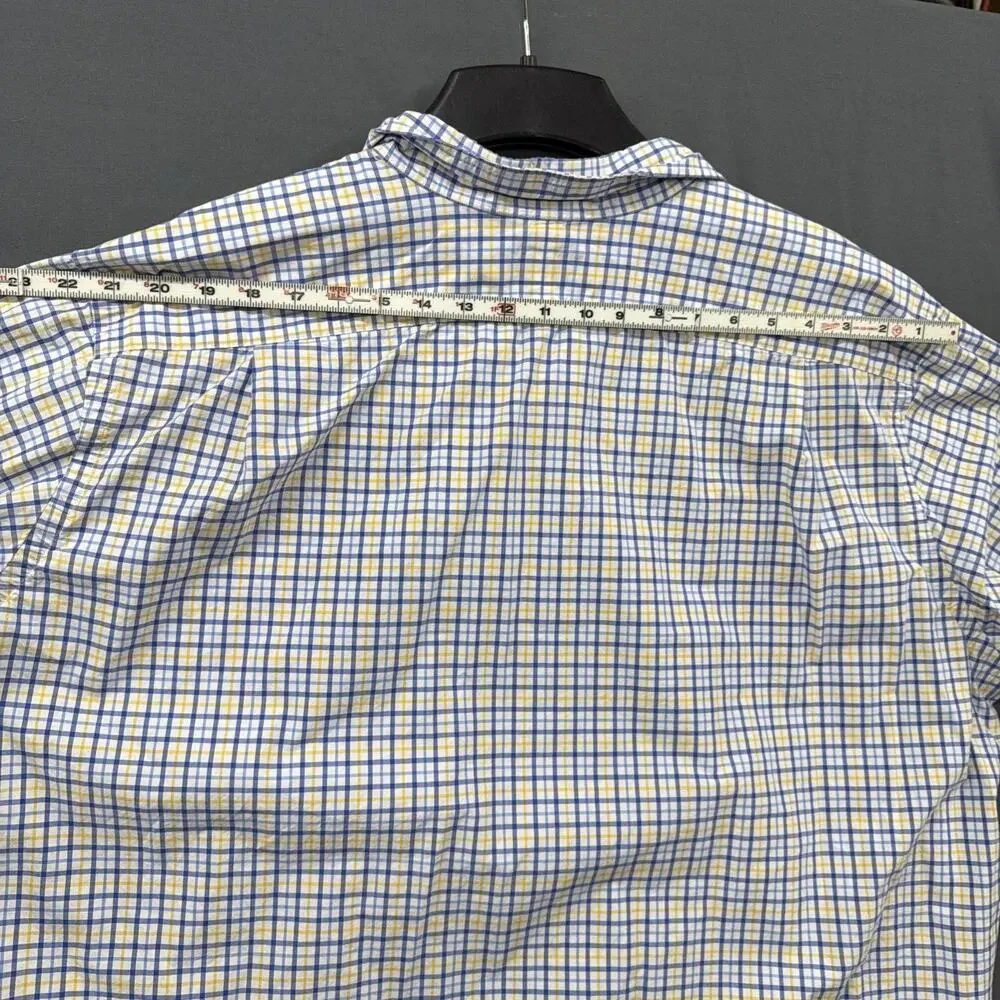 Polo Ralph Lauren Button Shirt Mens 2XLT Tall Multicolor Plaid Flesh Pony Oxford
